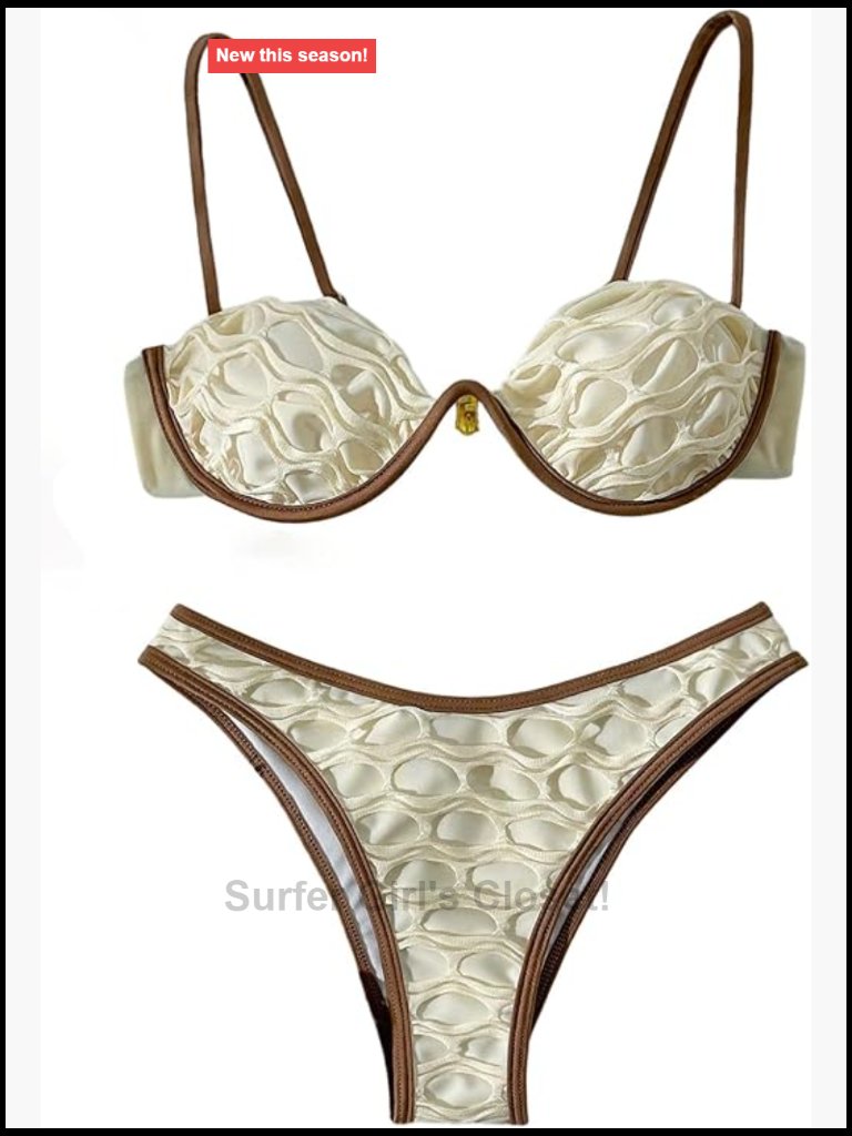 Underwire Bikini Set Mesh High Cut Cheeky 2 Piece Bathing Suit
